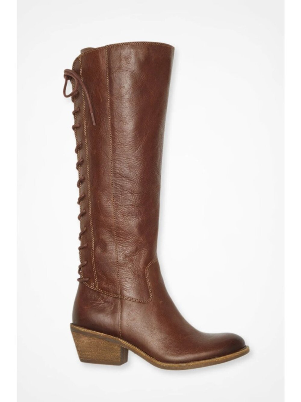 SOFFT Leather Sharnell Heel Lace Up Back Comfort Boots -bourbon-